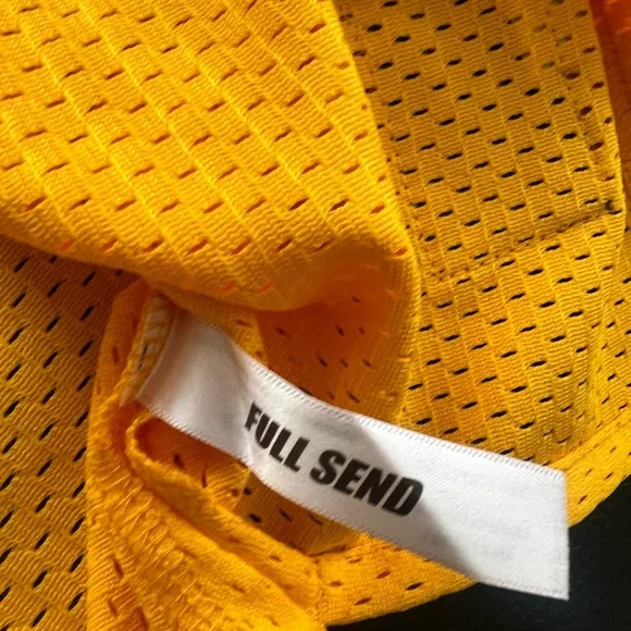 Full Send All Star Basketball Yellow Lakers Style Jersey Nelk Boys Men’s Size XL